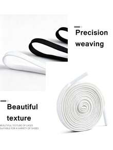 2 Pairs Polyester Double Layer Flat Shoelaces, Classic Black & White Color DIY Shoelace Rope, Suitable For Sports Shoes & Training Shoes - Multicolor - View 7