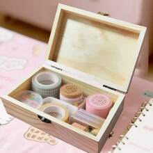 1pc Handmade Bat Theme Art Storage Box With Lockable Lid - Wooden Multifunctional Jewelry Box, Bat Pattern Decoration, Suitable For Office Desk, Vanity, Can Be Used As Bat Display Or Gift, 2D Flat Design - Multicolor - View 2