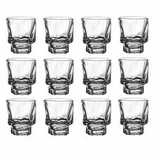12/6pcs Premium Origami Textured Glass Cups, Highly Attractive Creative Niche Design Tea Cups, Espresso Coffee Cups, Home Use Tea Cups, Kung Fu Tea Set, Party Juice Drinkware - Multicolor - View 2
