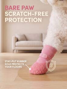 DomKim 4 Pairs Waterproof Dog Shoes (Easy On/Off) - Winter Paw Protection Boots, Detachable, Washable And Reusable Pet Boots, Suitable For Small And Medium All Dog Breeds (Poodle, Bichon, Shar Pei), Non-Slip And Stain-Resistant, Perfect For Walking, Vet Visits, Snowy And Rainy Days. - Pink - View 8