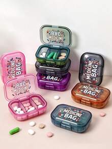 Portable Mini Transparent Pill Box With Medicine Package Pattern, Leak-Proof Multi-Compartment Pill Storage Box, Outdoor Travel Pill Box, 3-Compartment Daily Medication Organizer, Compact Pocket Pill Storage Box, Suitable For Storing Vitamins, Daily Medications, Capsules, Tablets And Small Supplements, Practical Travel Essential For Outdoor Camping, Vacation And Business Trips, Gift For Students, Doctors, Family And Friends, Waterproof And Moisture-Proof Pill Box, Easy To Put In Handbag, Backpack And Pocket, Emergency Rescue Pill Box, Back To School, Teacher's Day, Christmas Gift - Multicolor - View 6