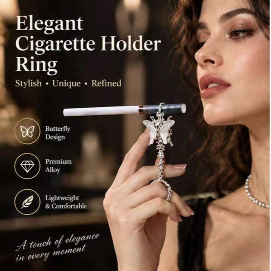 1pc Or 2pcs Luxury Fashion Butterfly Ashtray, Jewelry Ashtray, Elegant Smoking Accessory, Suitable For Smokers, Perfect Christmas Gift - Silver - View 1