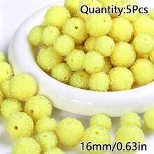 16/20mm 5顆裝彩色糖果圓形壓克力珠 DIY珠寶項鍊手鍊吊墜材料配件散珠 - 砂糖圓珠 - 查看 11