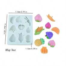 Mini Multi-Cavity Fruit-Shaped Silicone Mold, 9-Piece Fruit & Vegetable Handmade Aromatherapy Candle Car Decor Handmade Soap Soft Mold - Miniature Fake Fruit - View 5