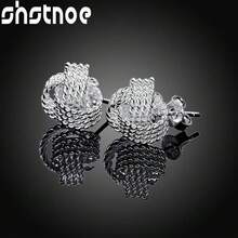 925 Sterling Silver Plated Earrings High Quality For Women Exquisite Student Girlfriend Jewelry Accessories Wedding Fashion Gift - Silver - View 6