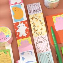 1 cuộn băng keo cắt sẵn có thể viết, series Flat Cat Diary, minh họa mèo phong cách Hàn Quốc tối giản dễ thương, vật liệu trang trí đa năng cho scrapbook, sách collage, album ảnh, nhật ký, viền cảnh, dùng ghi ngày tháng, ghi chú, tin nhắn, ghi chép thời gian, đồ dùng học sinh thiết yếu mùa tựu trường - 1 cuộn - Xem 4