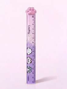 1pc Pixel Cat Paw 15cm Transparent Ruler, Highly Attractive Student Measuring Drawing Wavy Scale Ruler - Multicolor - View 7