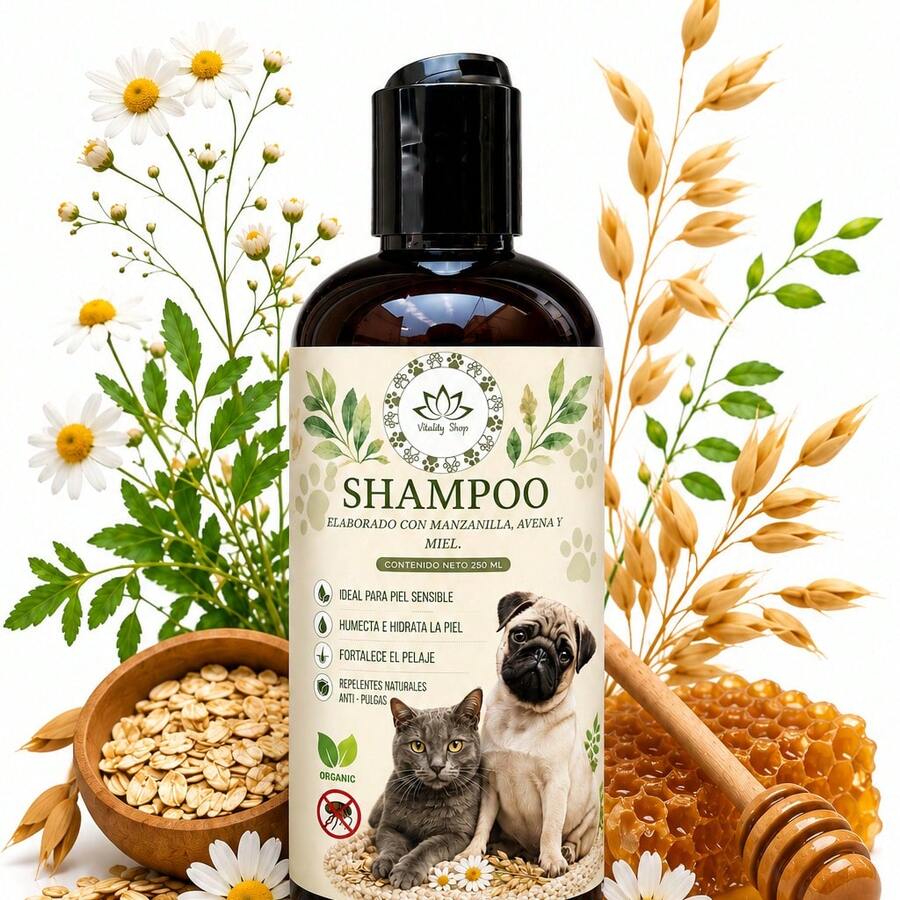 Shampoo Orgánico para mascotas relajante 300 Ml (Champú) Deja pelo suave y limpio - 300ml - Ver 1