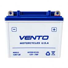 Batería Vento Original 12N7-3B 12V para Cyclone 150 / 150Z / Rocketman 250 / Tornado 250 – Alto rendimiento, arranque confiable y larga duración - Blanco - Ver 4