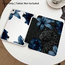 Cat & Lily Pattern Painted Effect Tablet Protective Case With Stand, Compatible With Honor 8/9/10/X8/X8A/X9/X8Pro/X9Pro, MatePad SE 11"/MatePad 11"/11.5", MatePad Pro, Apple 10th Gen/11th Gen 2025 (A16), Galaxy Tab A7/A9 And Other Popular Models - Style 14 - View 2