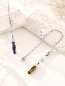 1pc Hexagonal Crystal Pink Quartz Pendulos For Dowsing Divination Yoga Style Natural Stone Reiki Spiritual Pendant Pendulo H957 - Pendant - View 5