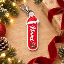 LICVIC Custom Christmas Keychain, Personalized Bag Charm, Christmas Key Chain, Customized Name Keychains, Customizable Holiday Gift, Friends Gift, Home Decor - Blue and White - View 6
