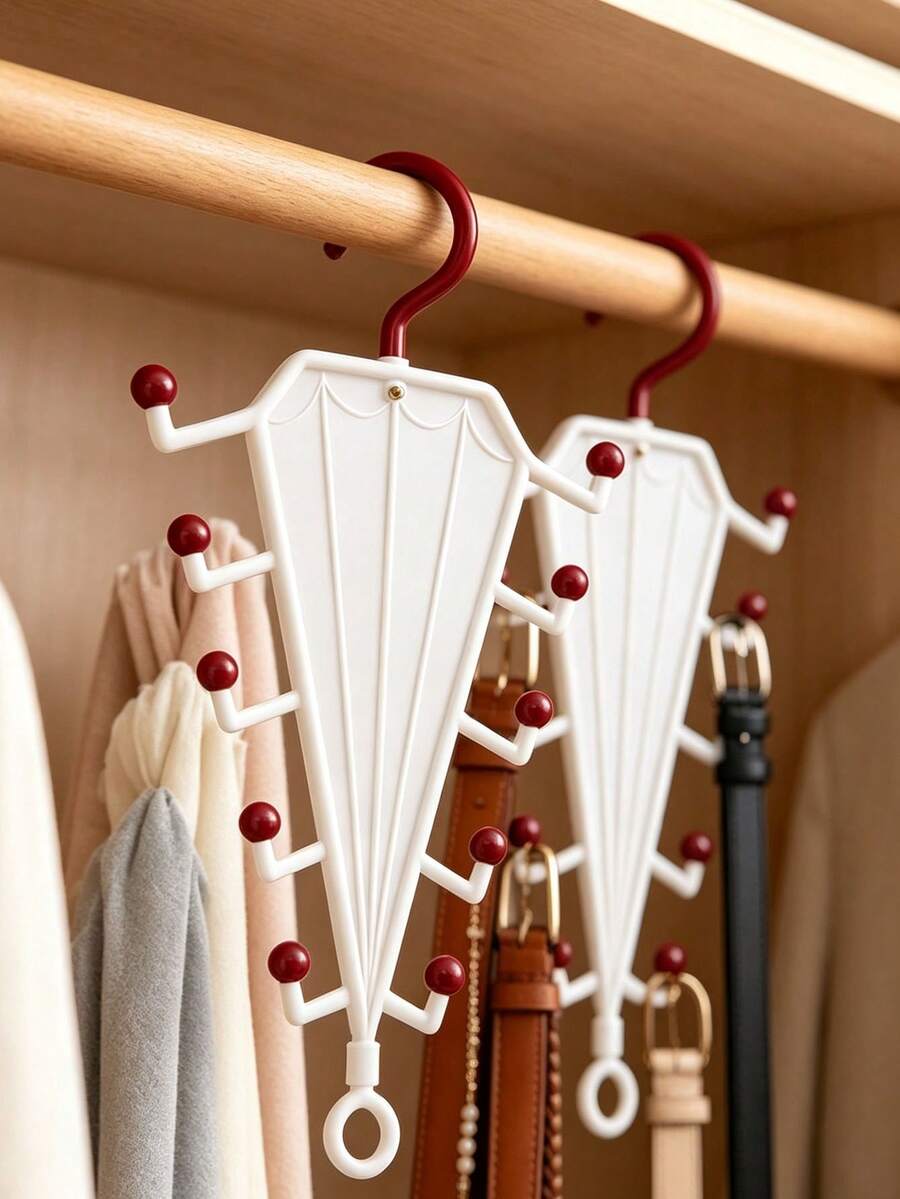 Space Saving Hangers For Clothes V Shaped Double.360° Rotating Triangular Wardrobe Storage Rack,Combinable Multi-Functional Bathroom Clothes Rack,Space Saving. - Multicolor - View 1