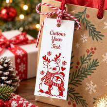 Custom Christmas Gift Tags, Personalized Holiday Present Labels, Customized Text Santa Gift Tags, Customizable Name Hang Tags, Vintage Christmas Party Decor, Festive Gift Wrapping Accessories, Merry Christmas, Holiday Gift, Celebration Decoration - Multicolor - View 4