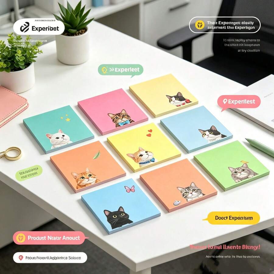 3pcs Macar Dog Sticky Notes Set, Random Mixed Color Patterns, Memo Stickers, Suitable For Planner And Office Decoration, Style And Color Random - Multicolor - View 1