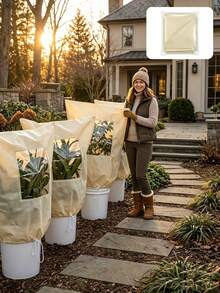 Winter Plant Frost Cover, Windproof Breathable Frost Protection Cover For Shrubs And Potted Plants, Plant Winter Protection Cover With Observation Window, Reusable Frost Bag With Drawstring And Zipper - Made Of Non-Woven Fabric, Non-Woven Polypropylene Frost Cover, Outdoor Garden Flower Pest Protection Cover, Plant Care Tool, Christmas Tree Cover. Multiple Sizes Available. Suitable For Trees, Shrubs And Flowers. Provides Winter Frost And Cold Protection, Extends Frost Protection Season - Multiple Styles - View 1