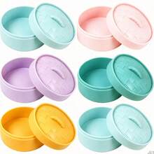 2pcs Macaron Round Box Shaped Storage Box, Desktop Stress-Relief Decorative Ornament, Suitable For Teens And Adults - Multicolor - View 3
