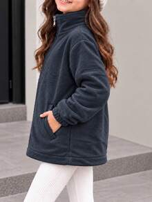 Sudadera Tipo Polar con Cierre | Niña | Suavidad y Calidez Todo el Día - Negro - Ver 3