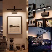SEEDIQ 可充電 LED 壁燈，可調式燈臂，可調光，無線壁燈，藝術品展示聚焦照明，40cm，CRI 90+，無線壁燈裝飾 - B - 查看 3