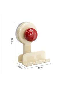1pc Suction Cup Toothbrush Holder, Wall Mounted Drain Storage Rack For Bathroom Mirror Cabinet, Hanging Organizer For Electric Toothbrush & Toothpaste, Plastic Material, All Season Minimalist Style, Suitable For Adults, Washroom Multi-Purpose Storage - Multicolor - View 11