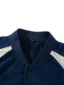 EVRINFINITE Men's Casual Fashion Colorblock Old Money Style Jacket - Blue - View 6