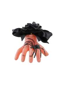 1pc Halloween Realistic Severed Hand Hair Clip Black Bow Spider Claw Clip Dark Style Holiday Hair Accessory - Multicolor - View 2