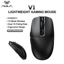 AULA V1 Tri-Mode Wireless Gaming Mouse, 55g Ultra Lightweight, PAW3311 Sensor, 12000 DPI Adjustable, 6 Programmable Buttons, Wired/2.4G/Bluetooth Computer Mouse For PC Laptop, Black & White Optional - View 2