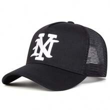 1pc Men's NY Letter Embroidered Baseball Cap, Fashion Sports Trucker Hat, Outdoor Sun Protection Casual Mesh Cap For Spring/Autumn Travel, Beach Vacation - Multicolor - View 9