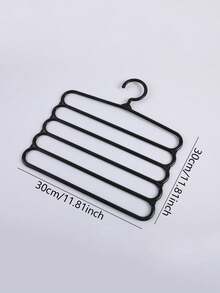 5-Tier Plastic Multi-Function Pants Rack Wardrobe Tie Scarf Shawl Pants Storage Organizer/1pc White - Black - View 8