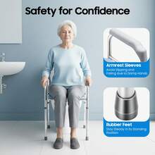 Kangten Raised Toilet Seat With Handles, Adjustable Height (25.2-29.13 Inches) Toilet Seat Riser, Support Toilet Chair For Dlderly, Pregnant Women, Handicapped, Arthritis Sufferers A Nice Gift - Default@JKGQAZ-000400*1 - View 7