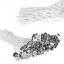 100pcs Pre-Waxed Candle Wicks With Metal Support, Smokeless & Lead-Free, Suitable For Soy Wax, Beeswax & Paraffin Candle DIY Making, Container Candles, Pillar Candles, Votive Candles, Home Decor, Wedding Party, Essential Oil Aromatherapy, Basic Style (Multiple Lengths, High Stability Burning) - Multicolor - View 1