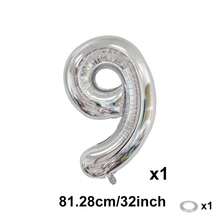 32英吋 81cm 銀色數字氣球 數字24 鋁箔膜 適用於派對、婚禮、單身派對、生日、新娘派對、畢業、週年慶祝裝飾 (0-9) - 彩色 - 查看 11