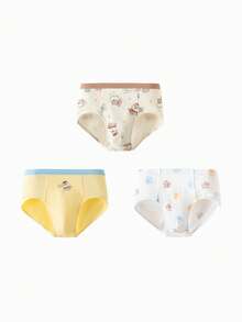 Balabala 男童純棉內褲 3 入組 三角內褲 防卡襠 - 黃藍色調 - 查看 1