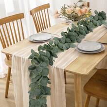 4-Piece Artificial Eucalyptus Branch Garland Set, 1.8 Meters Long – Ideal For Wedding Decorations, Table Centerpieces, And Festive Floral Arrangements - 4pcs - View 2
