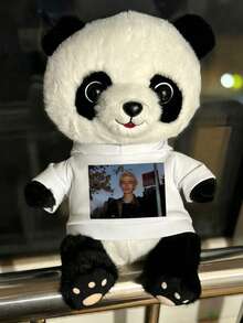 Custom Photo Plush Animal Personalized Panda Plush Doll Cute Room Decor Couple Friend Child Birthday Gift - Multicolor - View 4
