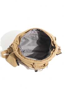 Japanese Style Black Drawstring Crossbody Bag, Multi-Pocket Slouchy Nylon Shoulder Sling With Mini Pouch Adjustable Strap For Daily School Street - Multicolor - View 10