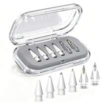 6pcs Replacement Tips, Compatible With Apple Pencil Pro/2nd Gen/1st Gen/3rd Gen. | This Durable Hybrid Stylus Comes With A Transparent Storage Box, Compatible With IPad Pro/Air/Mini, Perfect For Writing And Drawing. - Multicolor - View 14