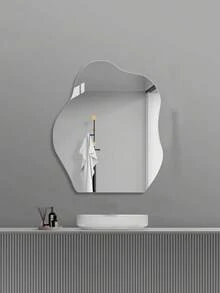 Non-Fragile Acrylic Cloud Mirror, Self-Adhesive Design, No Drilling Required. Ideal For Wall Installation With Asymmetrical Soft Design. Suitable For Multiple Decorative Scenes, Home Decor, Makeup, Vanity Mirror - Acrylic Mirror Sticker - View 4