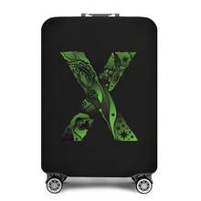 Vibrant Artistic Letter Print Elastic Luggage Cover, Dustproof & Scratch-Resistant Suitcase Protective Sleeve, Fits 18-32 Inch Travel Rolling Luggage - Black - View 24