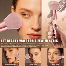 32 Pcs Total Makeup Brush Kit, 32 Pcs Light Pink Rose Gold Makeup Brushes. Fine Soft Bristles Pick Powder Evenly, Abundant Brush Types Support Full Face Makeup Creation From Base To Eye Detail - Multicolor - View 4