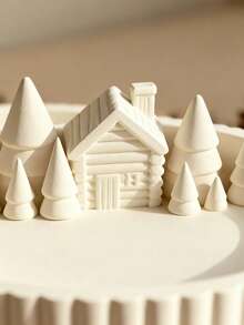 1pc New 3D Printed Winter Christmas Atmosphere Tray Decor, Healing Winter Snow Landscape Micro Scene, Jewelry Storage Tray - Multicolor - View 4