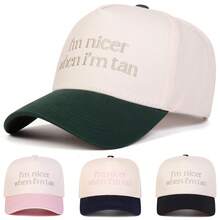 1pc Women's "Expensive & Difficult" Embroidered Letter Trucker Hat, Casual Baseball Cap, Suitable For Spring, Autumn, Street, Travel, Beach Vacation - Multicolor - View 19