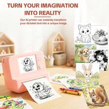 PRINHSJI Printer Stiker Suara AI, Printer Mini Termal Tanpa Tinta Portabel dengan Generasi Suara AI & Layar HD, Untuk Gambar, Foto, Catatan, Jurnal, Penggunaan di Rumah/Sekolah/Kantor/Perjalanan, Wujudkan Ide Anda Kapan Saja, Di Mana Saja - MultiWarna - View 6