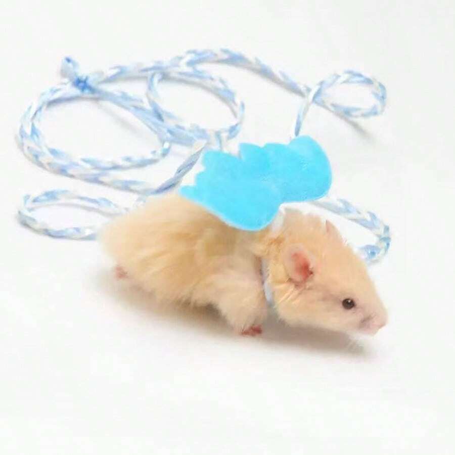 Halloween Small Pet Angel Wings Harness Leash With Bell, Adjustable Walking Traction Rope For Hamster Sugar Glider, Cute Cosplay Costume Accessory For Outdoor Activity - Multicolor - View 1