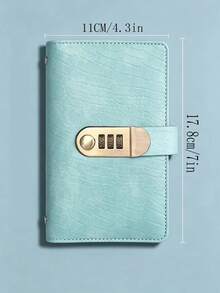 1pcLockable Cash Savings Binder, PU Leather Budget Planner Notebook With Clear Sleeves, 50 Pages Holds 100 Sheets, Password Lock Money Organizer For Household Budget, Financial Management - View 8