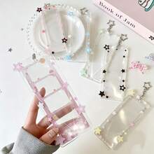 Colorful Star Acrylic Life Quadrant K-Pop Card Holder, Star Design Fangirl Y2Y Style Bag Charm Quad Card Holder Accessory - The Four Palaces Of Life - View 2