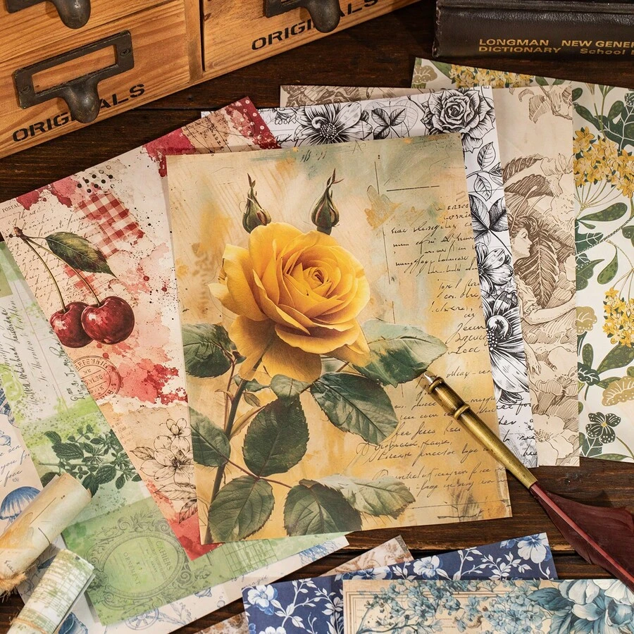 1pc 30 Sheets Vintage Secret Realm Sticker Book, Scrapbook Background Material Paper, DIY Collage, Ita Bag Decorative Stickers For Junk Journal Craft
