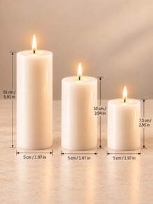 Set Lilin Pilar Putih Gading, Berbagai Ukuran, Set Kombinasi, Lilin Silinder Diameter 5cm, Lilin Tanpa Aroma, Tanpa Asap Hitam, Dekorasi Pernikahan, Dekorasi Meja Rumah - Lilin dekoratif kolom - View 24