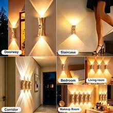 LED Cylindrical Semi-Embedded Wall Light - Motion Sensor Night Light, Smart LED Motion Sensor Wall Lamp, 3-Color Adjustable, Rechargeable Magnetic Wall Light, Suitable For Stairs, Bedroom, Hallway, Kitchen, Cabinet, Holiday Decoration - Multicolor - View 8