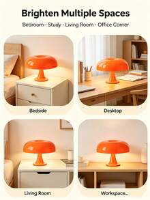 1pc Art Deco Orange Acrylic Table Lamp, USB Powered LED Desk Light 3‑Color Dimmable Button Control Upward Lighting, Decorative Lamp For Bedroom Living Room Study Library Cafe Bar Home Room Decor No Bulb Included - Multicolor - View 2